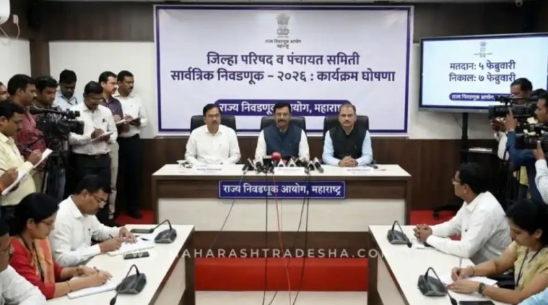 अखेर बिगुले वाजलेच,  जिल्हा परिषद पंचायत समितीच्या निवडणुक कार्यक्रम जाहीर  पहिल्या टप्प्यात १२जिल्ह्यात मतदान